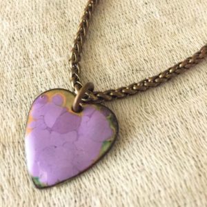 Enameled Heart Charm, detail