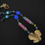 Flowers of Redon brass necklace